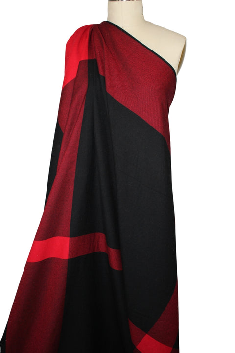Majorly Plaid Wool Twill Flannel - Red/Black