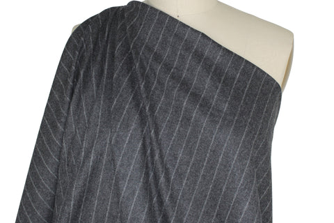 Italian pinstriped wool flannel