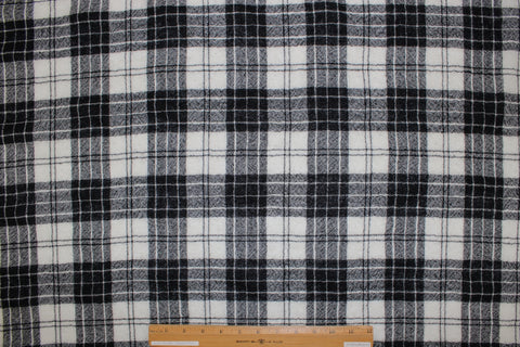 Plaid wool gauze