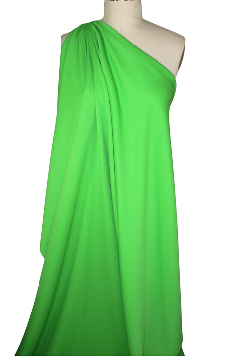 Bright green stretch wool pique