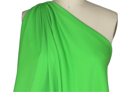 Bright green stretch wool pique