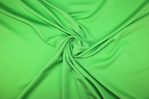Bright green stretch wool pique