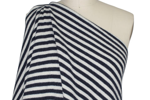 Extra Wide Italian Striped Wool Knit - Black/White