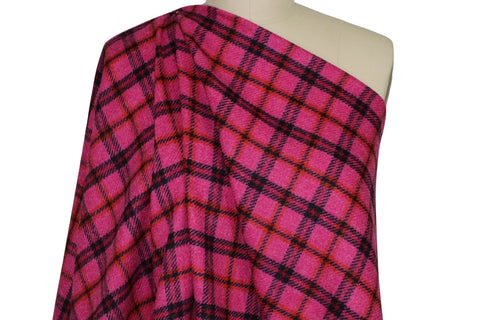 Abraham Moon English Wool Flannel Plaid Fabric