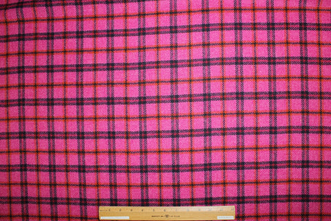 Abraham Moon English Wool Flannel Plaid Fabric