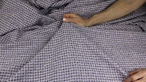 Purple checked bouclé