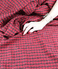 Red and black checked NY Designer bouclé