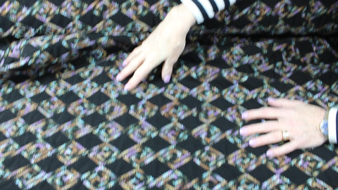 Wool embroidered quilted coating