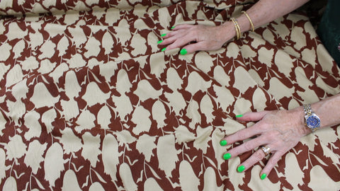 Abstract print silk noil