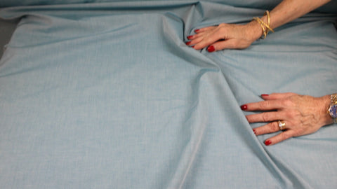 Ike Behar Aqua heather cotton shirting