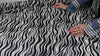 Wavy print silk twill in black and white