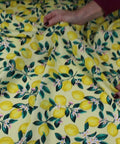 Lemon print rayon broadcloth fabric