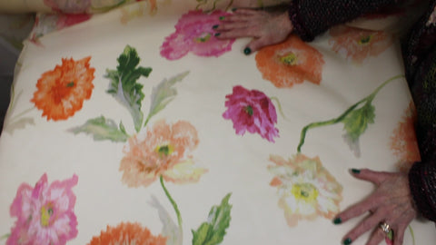 0scar floral silk gazar