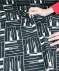 Robert Kaufman Japanese denim with graphic black/gray print