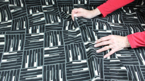 Robert Kaufman Japanese denim with graphic black/gray print