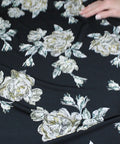 Floral print textured ITY jersey