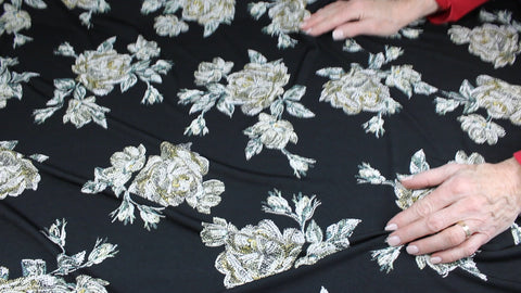 Floral print textured ITY jersey