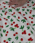 Cherry print cotton piqué