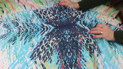 Colorful abstract linen fabric