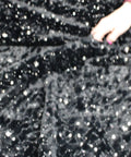 Sequin/bead embellished faux fur