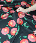 Poppy print silk charmeuse