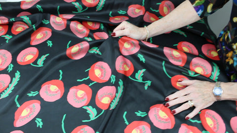 Poppy print silk charmeuse