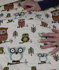 Owl print quilted cotton coating