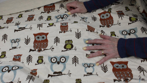 Owl print quilted cotton coating