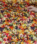 Bright colored floral rayon jersey
