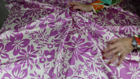 Floral print silk charmeuse