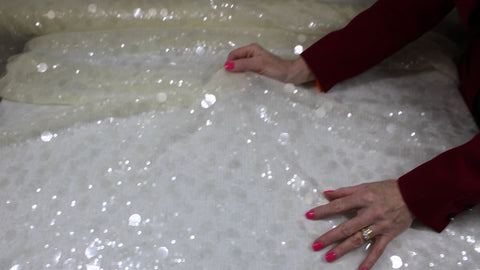White sequin fabric 