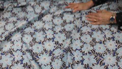 Floral stretch cotton twill bottom-weight