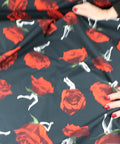 roses with legs print cotton