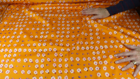 Floral "plaid" print cotton sateen