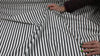 Black and white striped cotton shirting