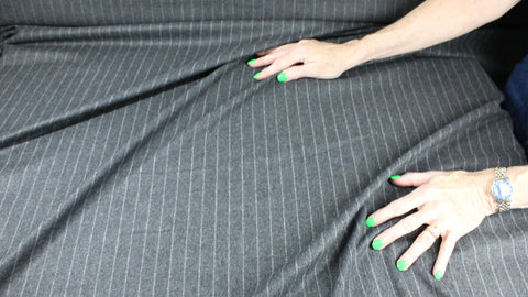 Italian pinstriped wool flannel