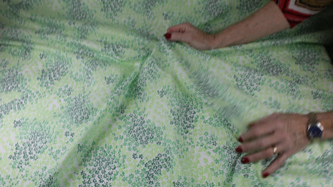 Green florals cotton lawn