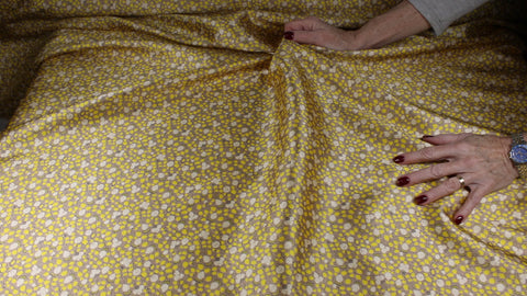 Floral/lemon print silk twill