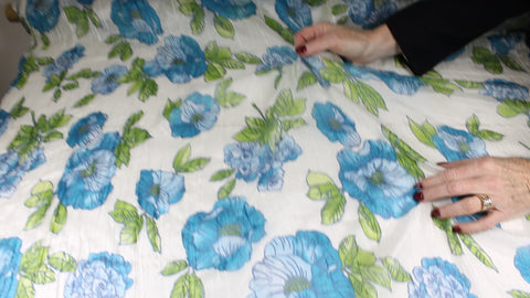 Blue floral print chiffon