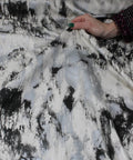 Marble effect silk satin