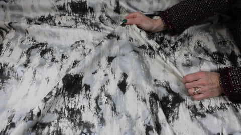 Marble effect silk satin