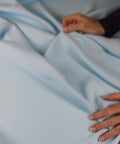 Baby blue four ply silk crepe