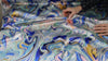 Wide abstract print silk