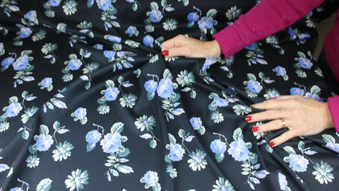 Floral stretch silk