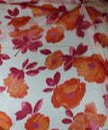 Poppy print silk habotai