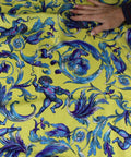 Raphaelite-style print silk twill 