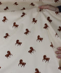 Horse print cotton sateen