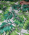 Tropical print stretch cotton
