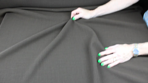 Brown wool crepe double cloth