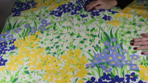 Floral silk/linen broadcloth